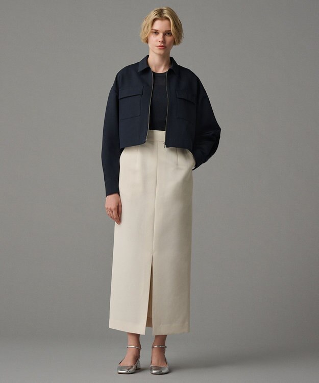 uncrave 【吸水速乾・洗濯機洗い可】エコ ドライ チノ Ｉラインスカート（uncrave STANDARD） エクリュ