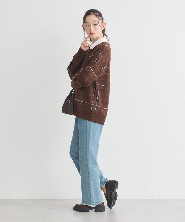 earth music&ecology フリルシャツカラー付け襟 Off White