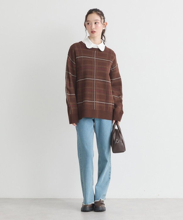 earth music&ecology フリルシャツカラー付け襟 Off White