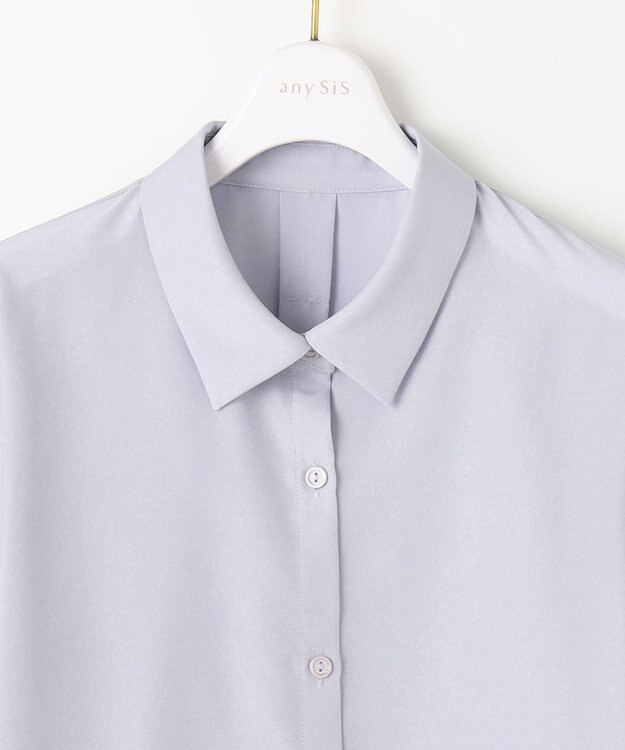 ANY SIS 【洗える】エンブロイダリースリーブ ブラウス ライトブルー