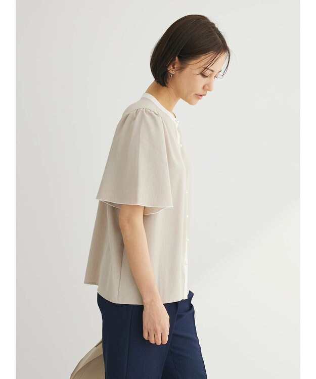 Green Parks ・ＥＬＥＮＣＡＲＥ　ＤＵＥ　バイカラーブラウス Beige