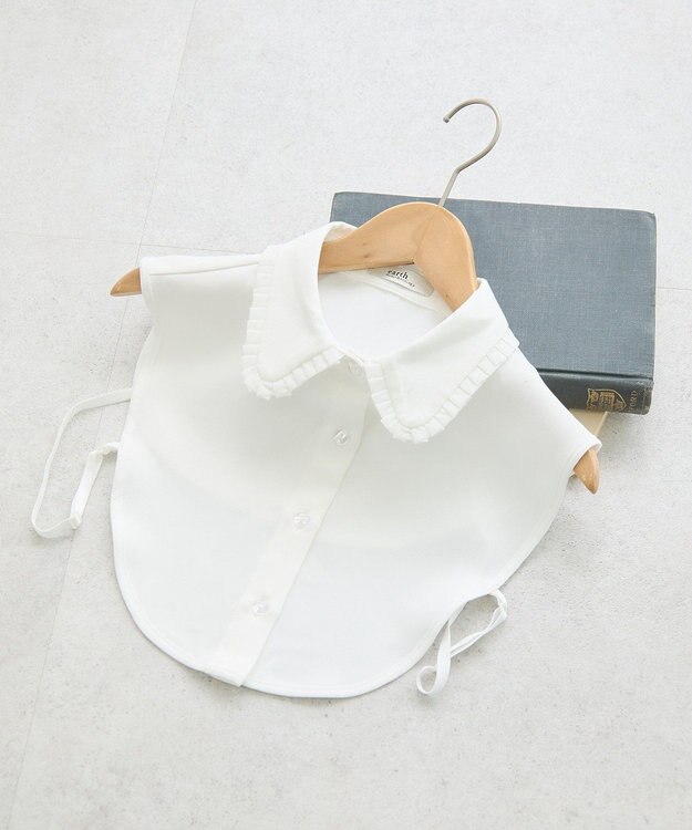 earth music&ecology フリルシャツカラー付け襟 Off White