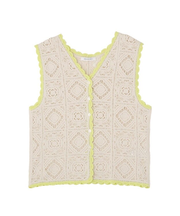 AMERICAN HOLIC クロシェ風ニットベスト Ivory