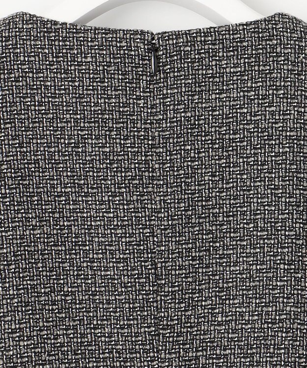 Feroux 【洗える】ツイードコンビミディ ワンピース ネイビー系