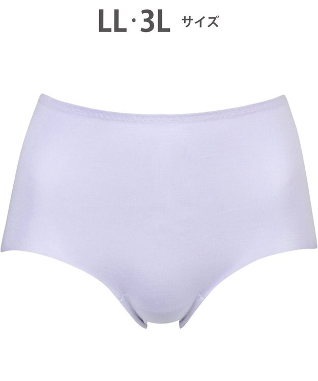 Wing ショーツ やさしい肌あたり ズレ上がりにくい しめつけにくい 【綿の贅沢 フラットショーツ】 はきこみ丈ふかめ 3Lまで対応 大きいサイズ EC3100 ウイング／ワコール パープル