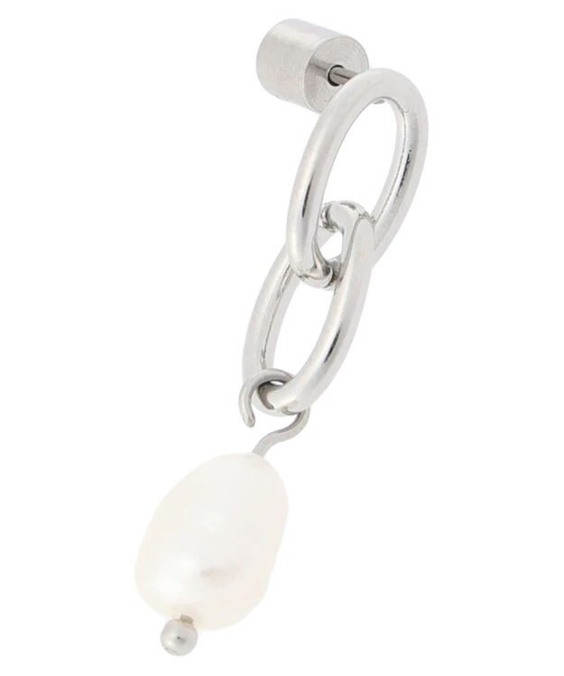 Green Parks ・ＨＡＬＦ　ＴＩＭＥ　サージカルパールチェーンピアス Silver