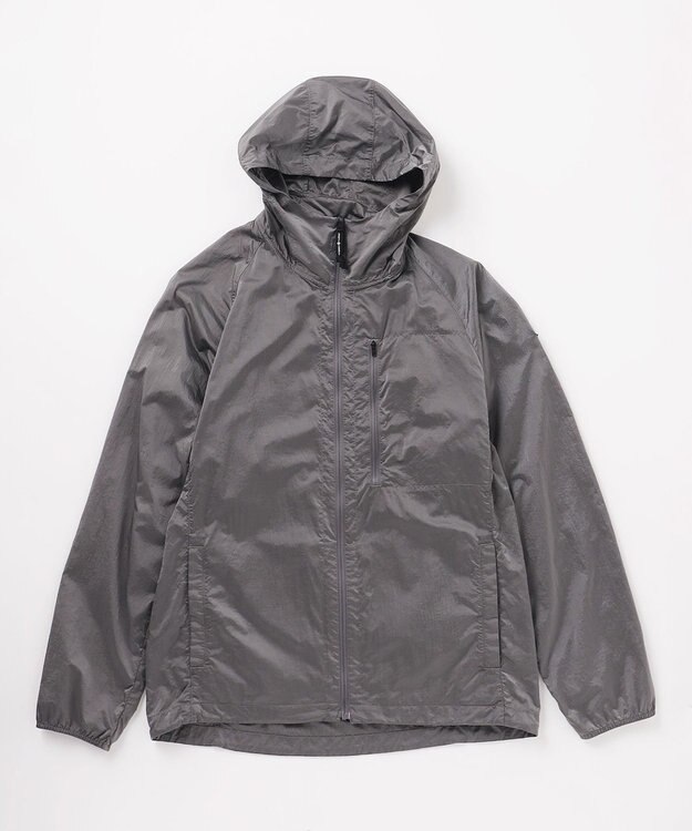 JOSEPH ABBOUD MOUNTAIN 【軽量/ECO撥水/ポケッタブル】ヴィンテージナイロンシャンブレーパーカー ライトグレー系