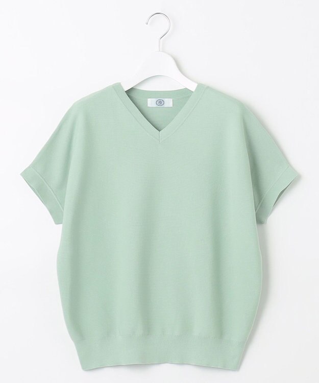 J.PRESS LADIES 【洗える・抗菌防臭】ドルマンガーター ニット ライトグリーン系