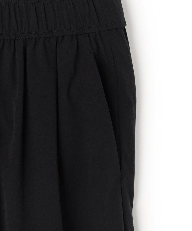 UNFILO 【セットアップ着用可/ウエストゴム】FINE MOVE ギャザーワイドパンツ ブラック