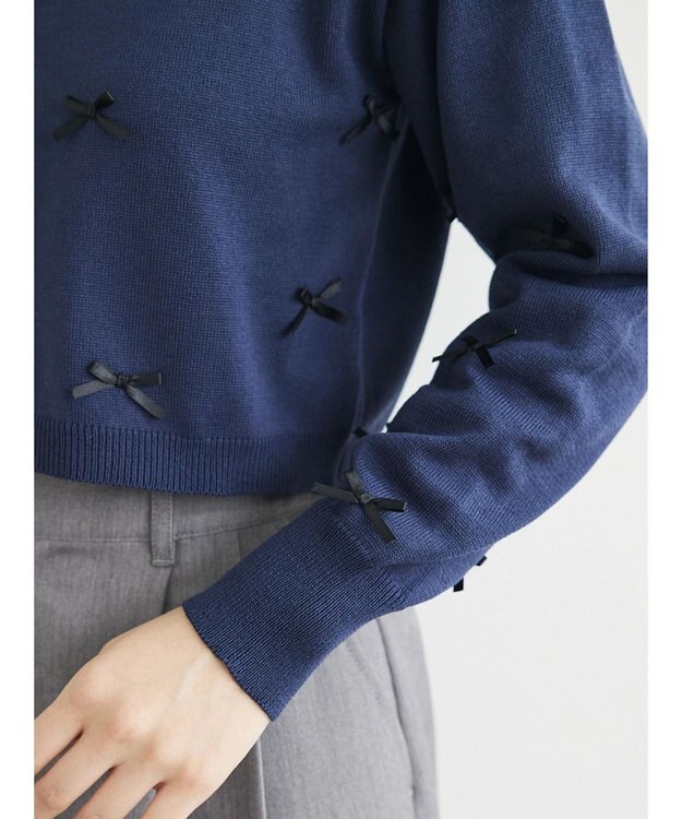 Green Parks ・ＡＮＤ　ＳＥＡＲＣＨ　メニーリボンカーディガン Navy