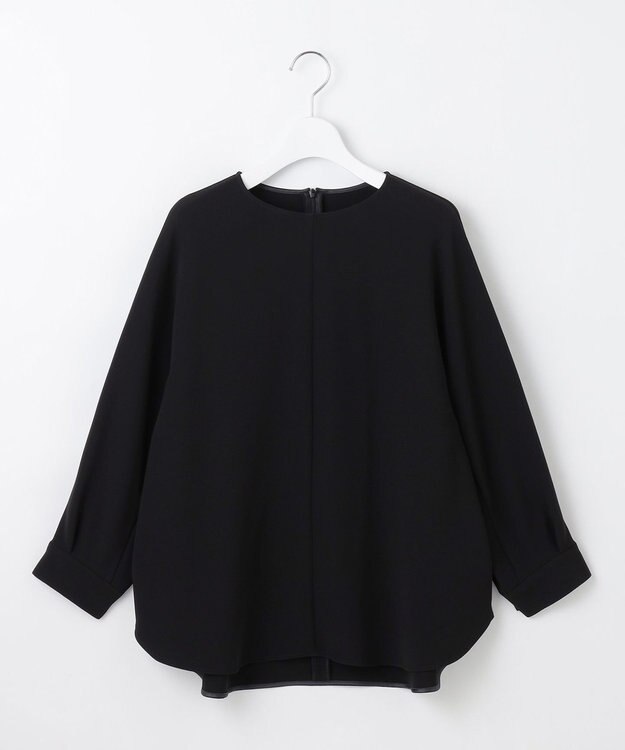 自由区 L 【17号サイズまで展開・カタログ掲載・セットアップ対応】トリアセダブルクロス ブラウス ブラック