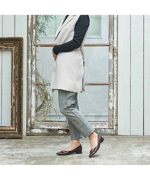 MODE ET JACOMO <MODE ET JACOMO>メタルフラットパンプス ダークブラウン