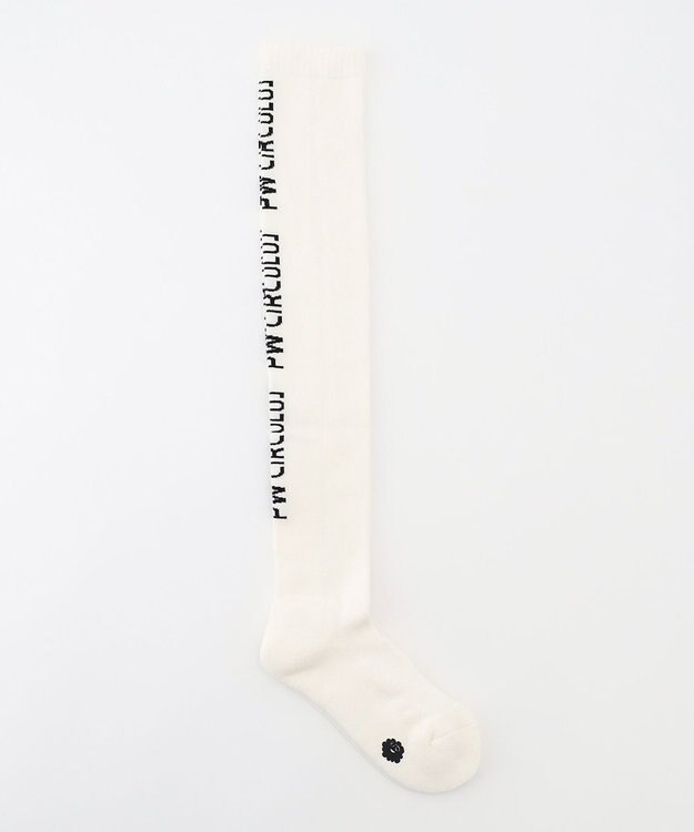 PW CIRCULUS 【WOMEN】【土踏まずをサポート】ロゴ ニーハイ ソックス ホワイト