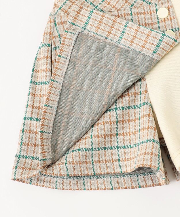 組曲 KIDS 【110-140㎝】チェック キュロット クリーム系