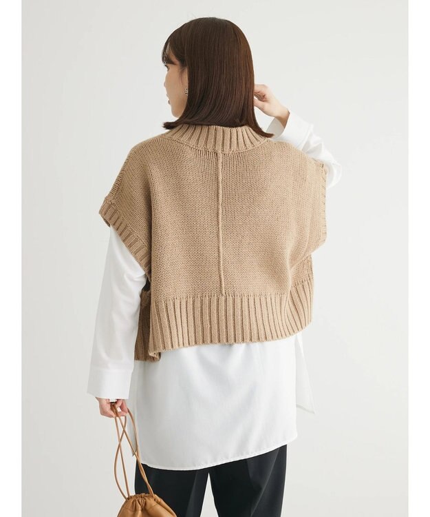 Green Parks ・ＳＵＧＡＲ　ＳＰＯＯＮ　ショートニットベスト Beige