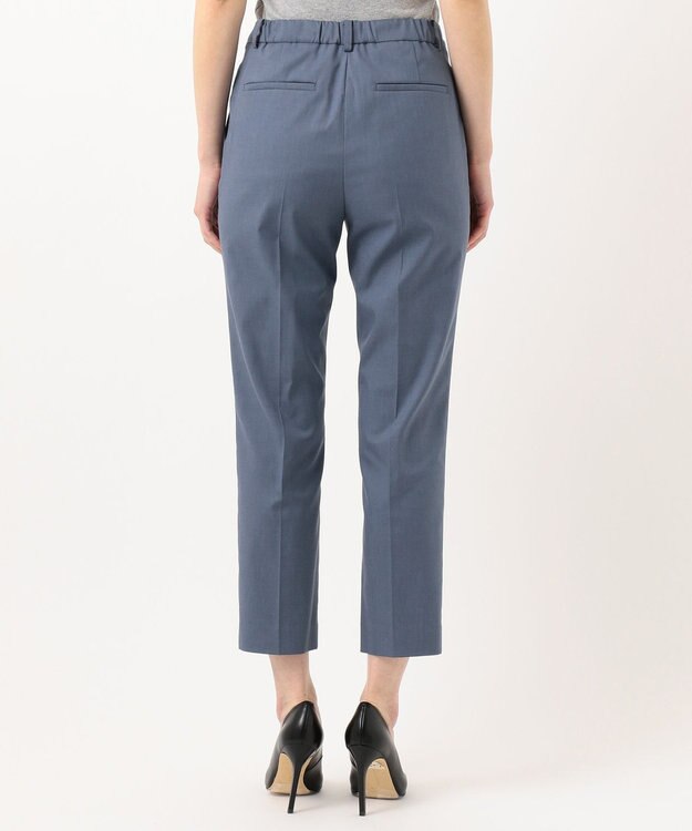 J.PRESS LADIES S 【シワになりにくい】コットンフィッティーシャーク テーパードパンツ ダルブルー系