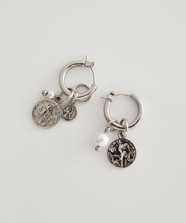 earth music&ecology 【ステンレス】コインフープピアス Silver