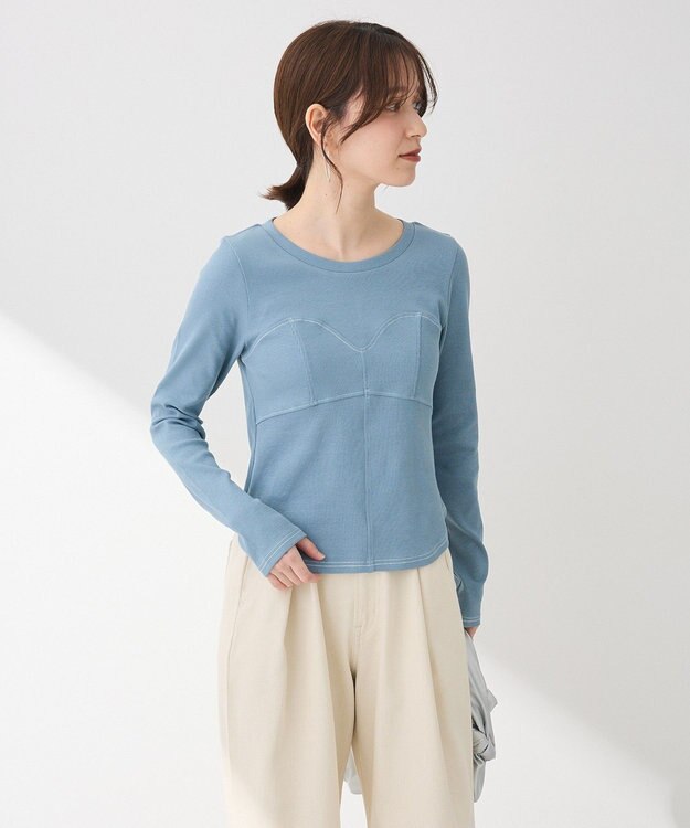 Green Parks ・ＳＵＧＡＲ　ＳＰＯＯＮ　ビスチェラインリブロンＴＥＥ Blue