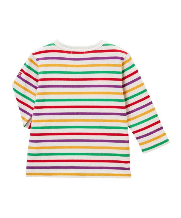 MIKI HOUSE HOT BISCUITS ボーダー柄長袖Tシャツ＆ベビースパッツギフトセット【BOX付き】 アイボリー