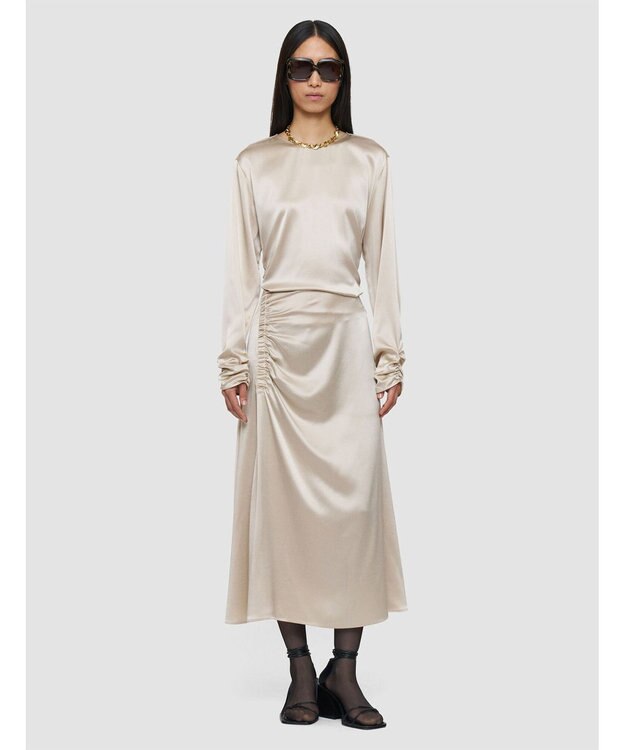 JOSEPH シルクサテンルーシング　スカート Quail