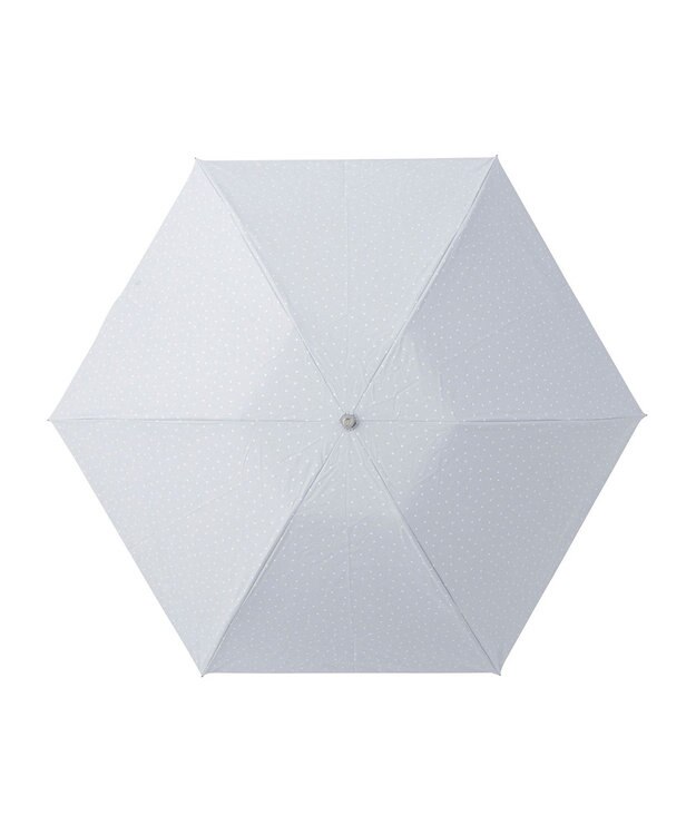 MOONBAT Fuwacool(フワクール) フワクールホワイト 晴雨兼用日傘 折りたたみ傘 ランダムドット 軽量 一級遮光／遮熱／UV サックスブルー