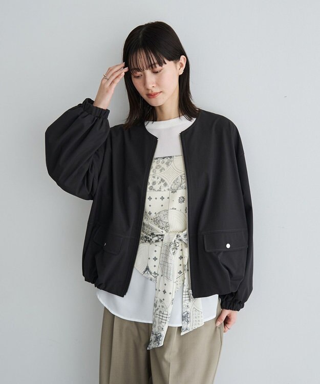 YECCA VECCA スカーフ柄オーバーキャミ Black