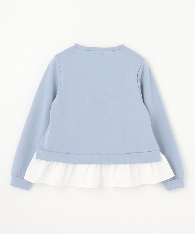 ANY KIDS 裏シャギーレイヤード風トレーナー サックスブルー（ネコ）