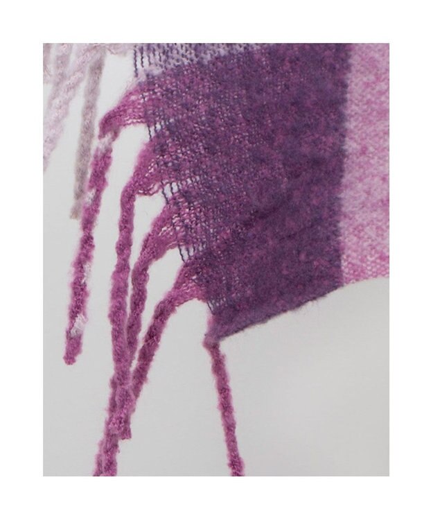 UNBILLION カシュネ cache nez / リサイクルポリブロックチェックストール パープル