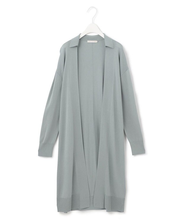 ICB 【WEB限定カラーあり・洗える】シンセティックハイゲージ  ロングカーディガン ジェイドグレー系