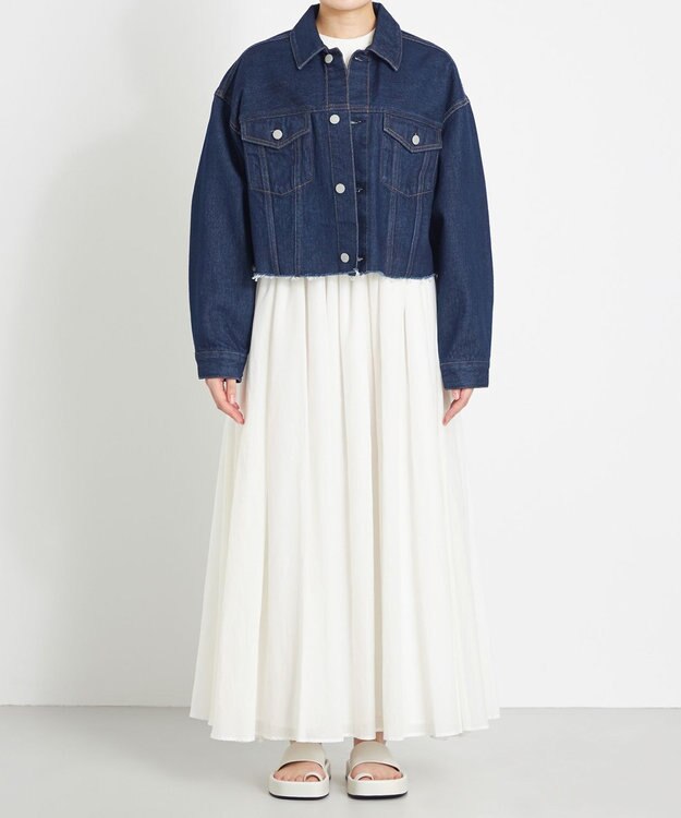 NAVE 【Nave　洗える】クロップド デニムジャケット ネイビー系