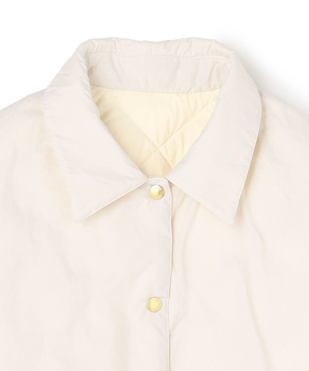 UNFILO L 【自宅で洗濯OK / ファー襟取り外し可能】TAIONコラボ ボア襟 リバーシブルダウン アイボリー