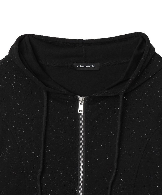 WEGO カーブヘムダブルZIPパーカー ブラック