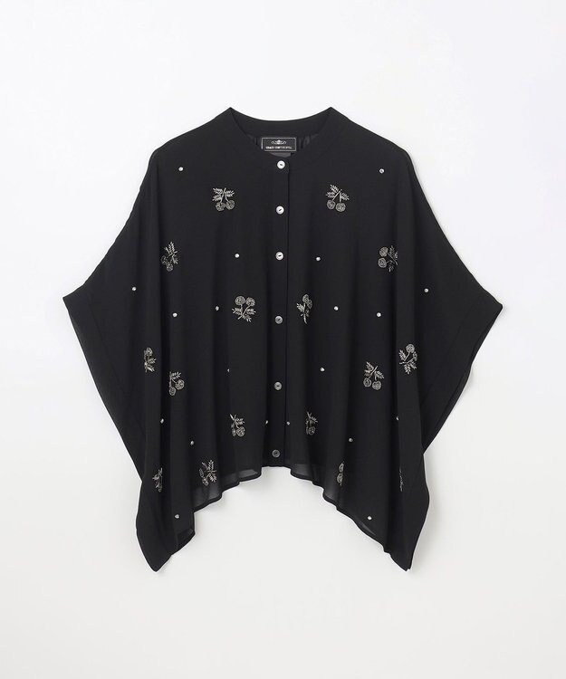 GRACE CONTINENTAL チェリーポンチョブラウス ブラック