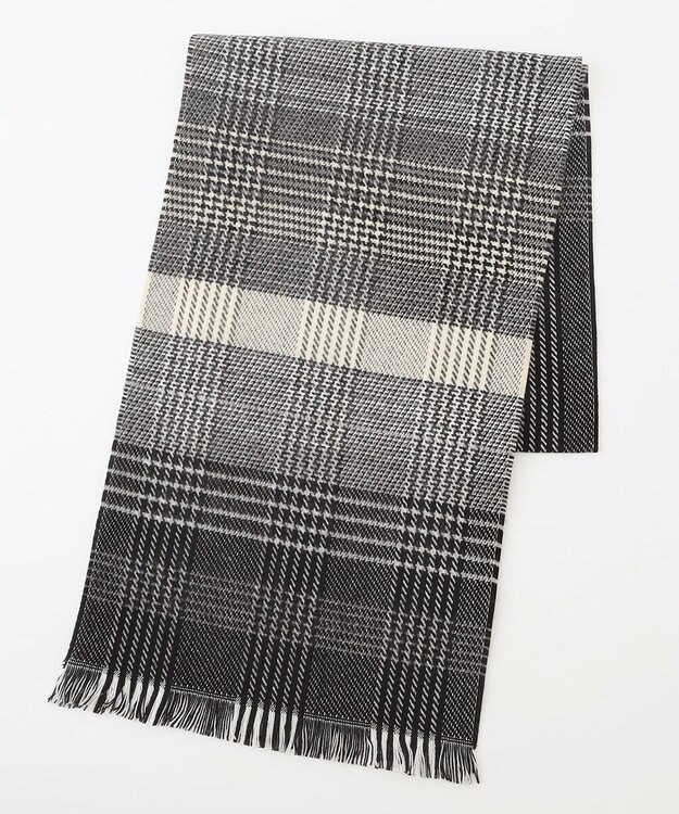 JOSEPH ABBOUD 【フランス製】グレンチェック ストール グレー系4
