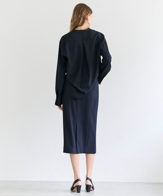 BEIGE， 【セットアップ対応】SPHENE / スタンドカラープルオーバーブラウス Navy