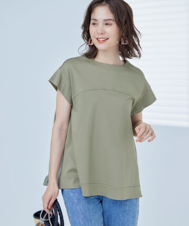 組曲 【WEB限定】コンシャスジャージー チュニックカットソー オリーブ系