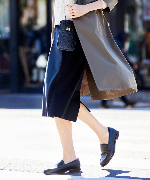 J.PRESS LADIES 【洗える】 バーズアイジャージー ナロー スカート ネイビー系