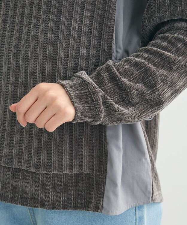 Green Parks ベロアドッキングプルオーバー Gray