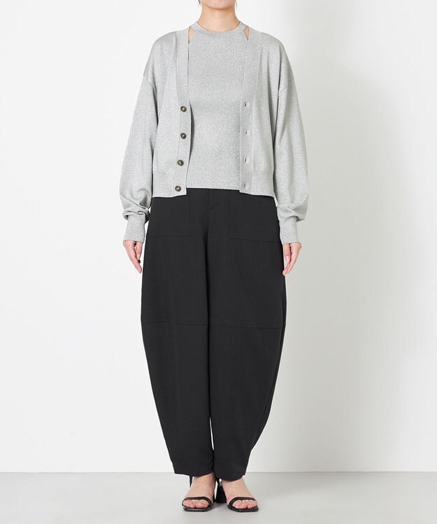 NAVE 【Nave・洗える】ラメニット タンクトップ シルバー系