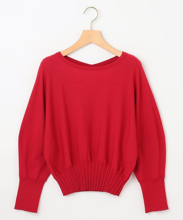 組曲 【5色展開・UVケア】スタイルアップ ドルマンスリーブ ニット チェリーレッド系