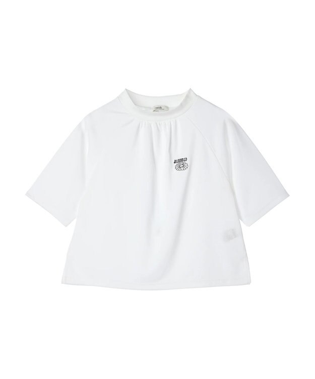 earth music&ecology スポーティー刺繍ロゴＴ Off White