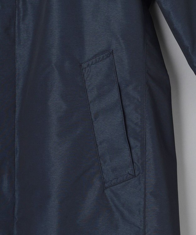 GOTAIRIKU メランジシャンブレー ステンカラーコート ネイビー系