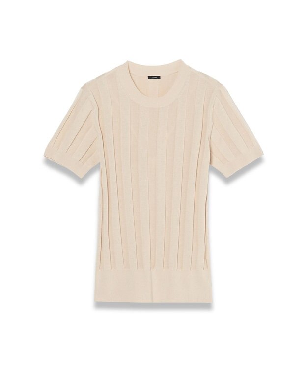 JOSEPH 【WEB&OUTLET限定・洗える】コットンシルクリブ　ラウンドネックニットティー Ivory