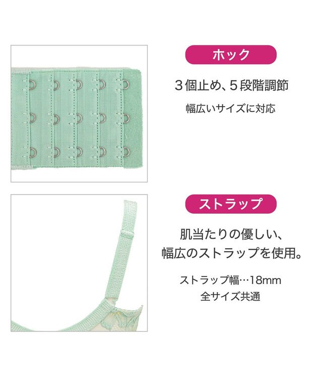 BRADELIS New York 【BRADELIS New York】サポートバックラインブラ24S1 グラマーバストをスッキリさせる補正ブラ ミント