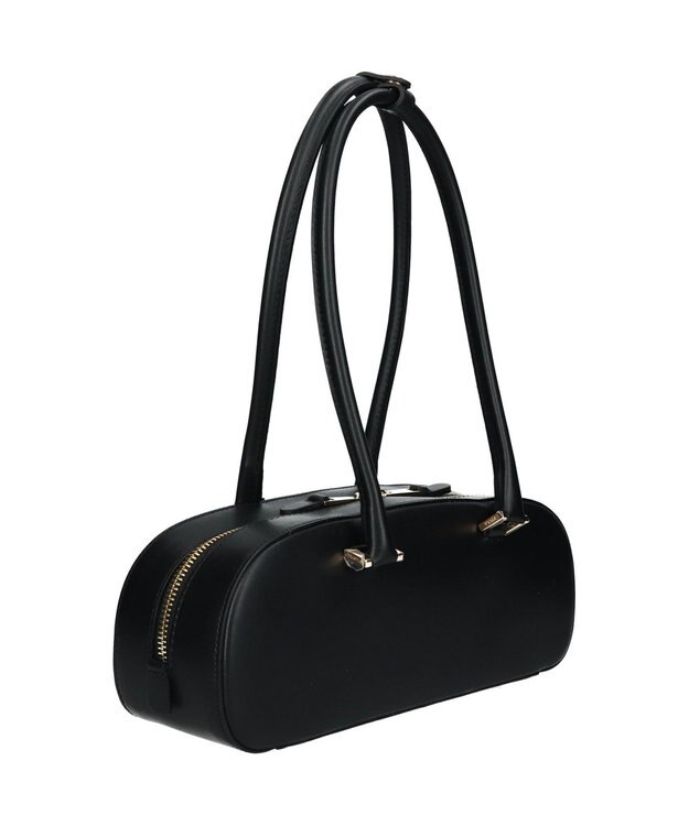 INTER-CHAUSSURES 【CHRISTIAN VILLA】レザーワイドスモールショルダーバッグ ブラック