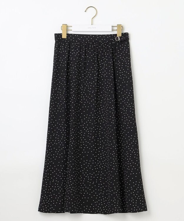 ANY SIS 【洗える】マーメイド フレアスカート ブラックドット