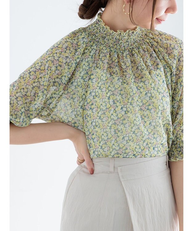 Te chichi パターンアソートシャーリングブラウス イエロー