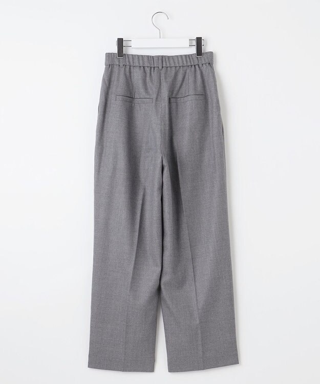 自由区 【洗える】ウォッシャブルウールサキソニーワイド パンツ TOPグレー