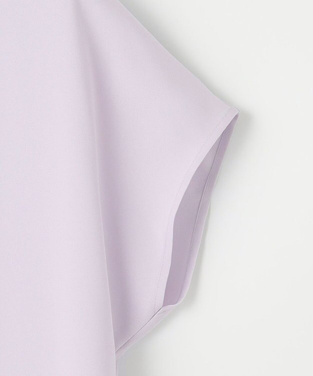 23区 L 【洗える】バックサテンアムンゼン パール釦 ブラウス ライラック系