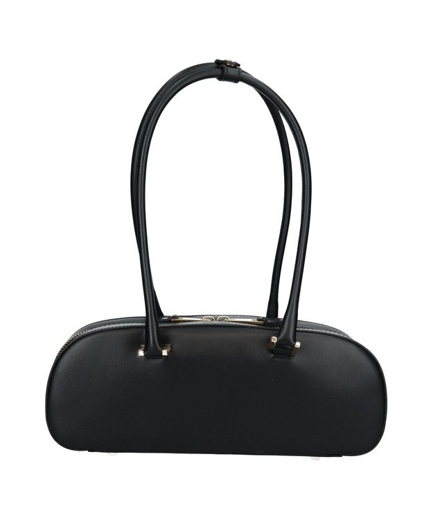 INTER-CHAUSSURES 【CHRISTIAN VILLA】レザーワイドスモールショルダーバッグ ブラック